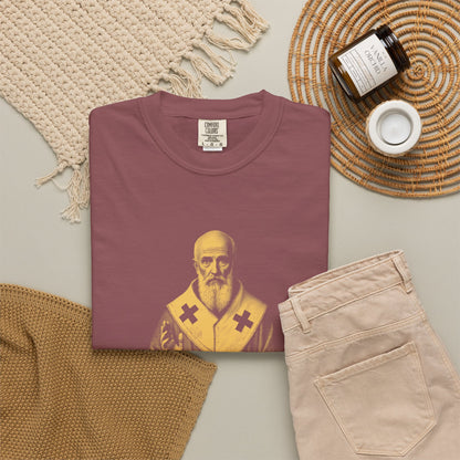 St Nicholas of Myra · “Give in secret.” — Garment-Dyed One-Ink Tee