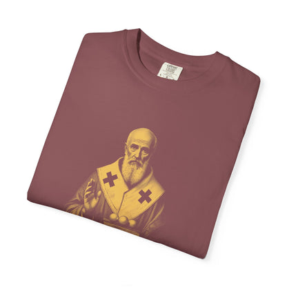 St Nicholas of Myra · “Give in secret.” — Garment-Dyed One-Ink Tee