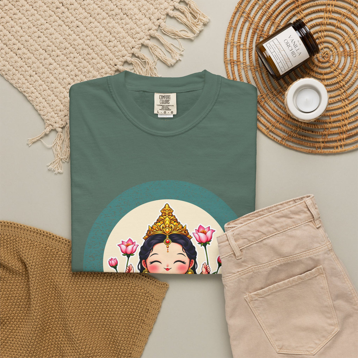 Lakshmi: She of the Lotus — Garment-Dyed T-Shirt