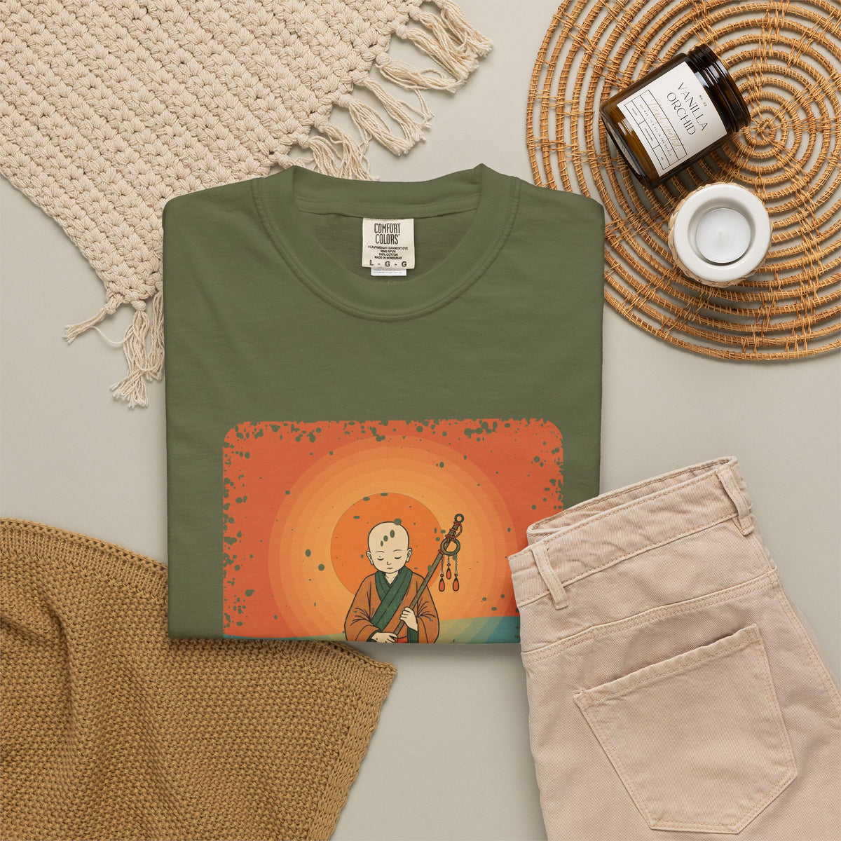Jizō · “Travel buddy.” — Garment-Dyed T-Shirt