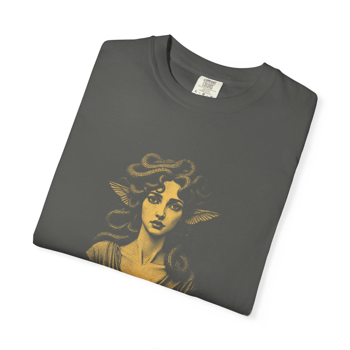 Medusa · “Look again.” — Garment-Dyed One-Ink Tee
