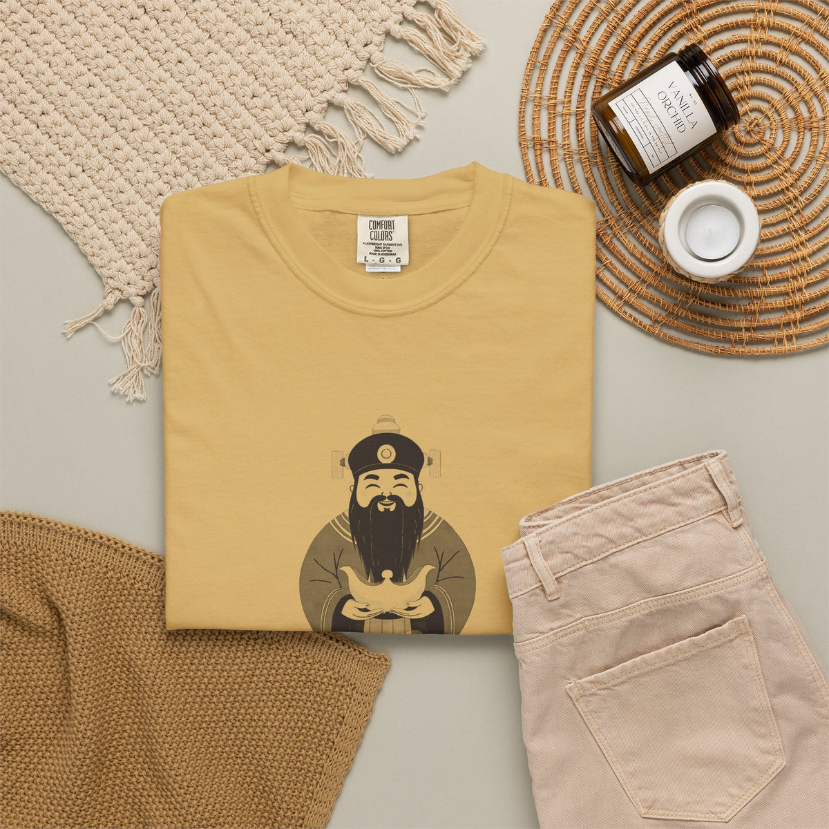 Caishen: The Civil God of Wealth — Garment-Dyed One-Ink Tee