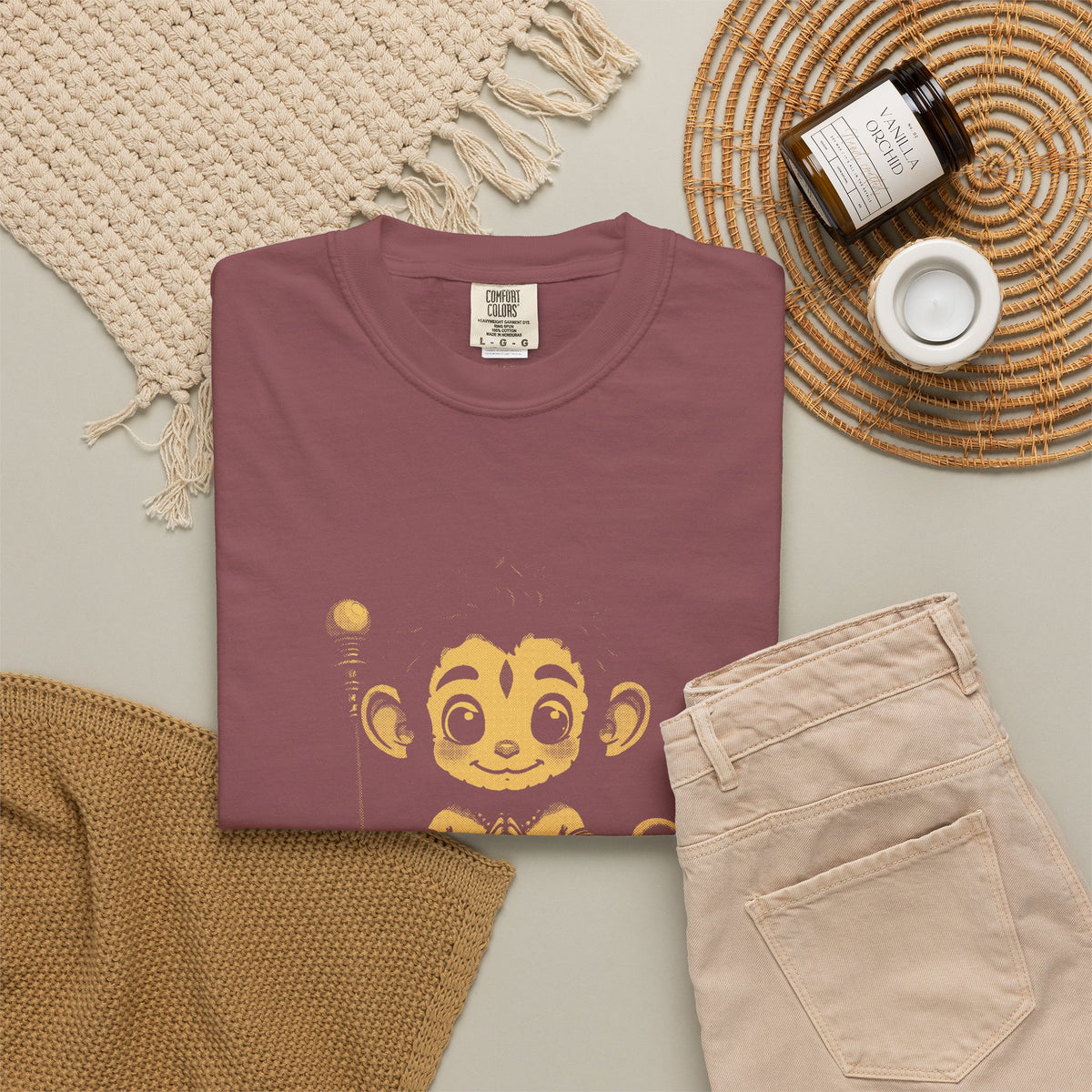 Hanuman · “Brought the whole mountain.” — Garment-Dyed One-Ink Tee