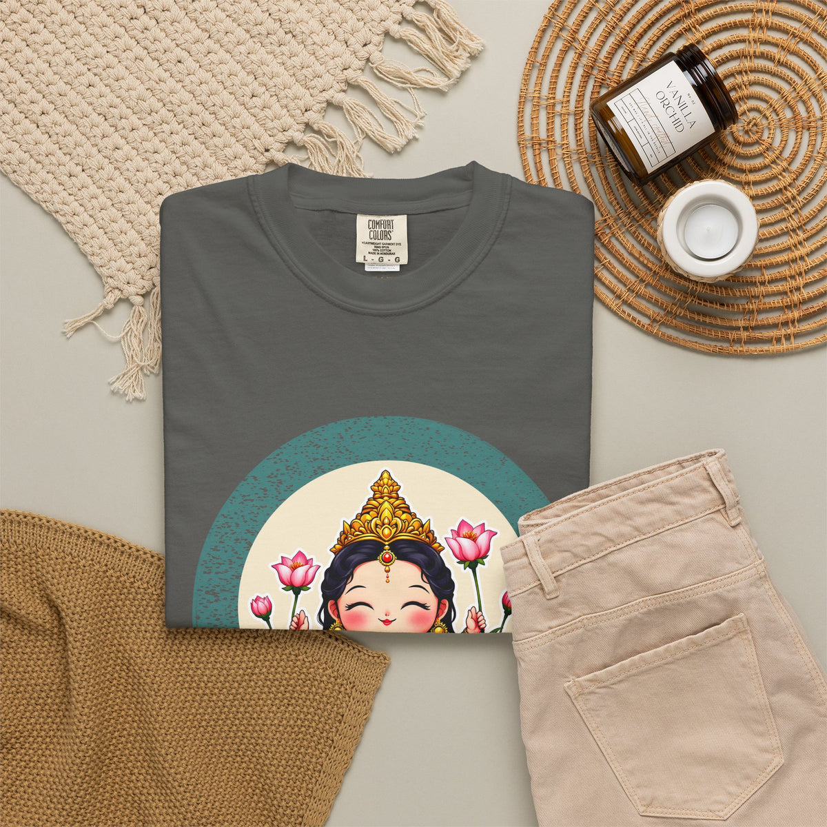 Lakshmi: She of the Lotus — Garment-Dyed T-Shirt