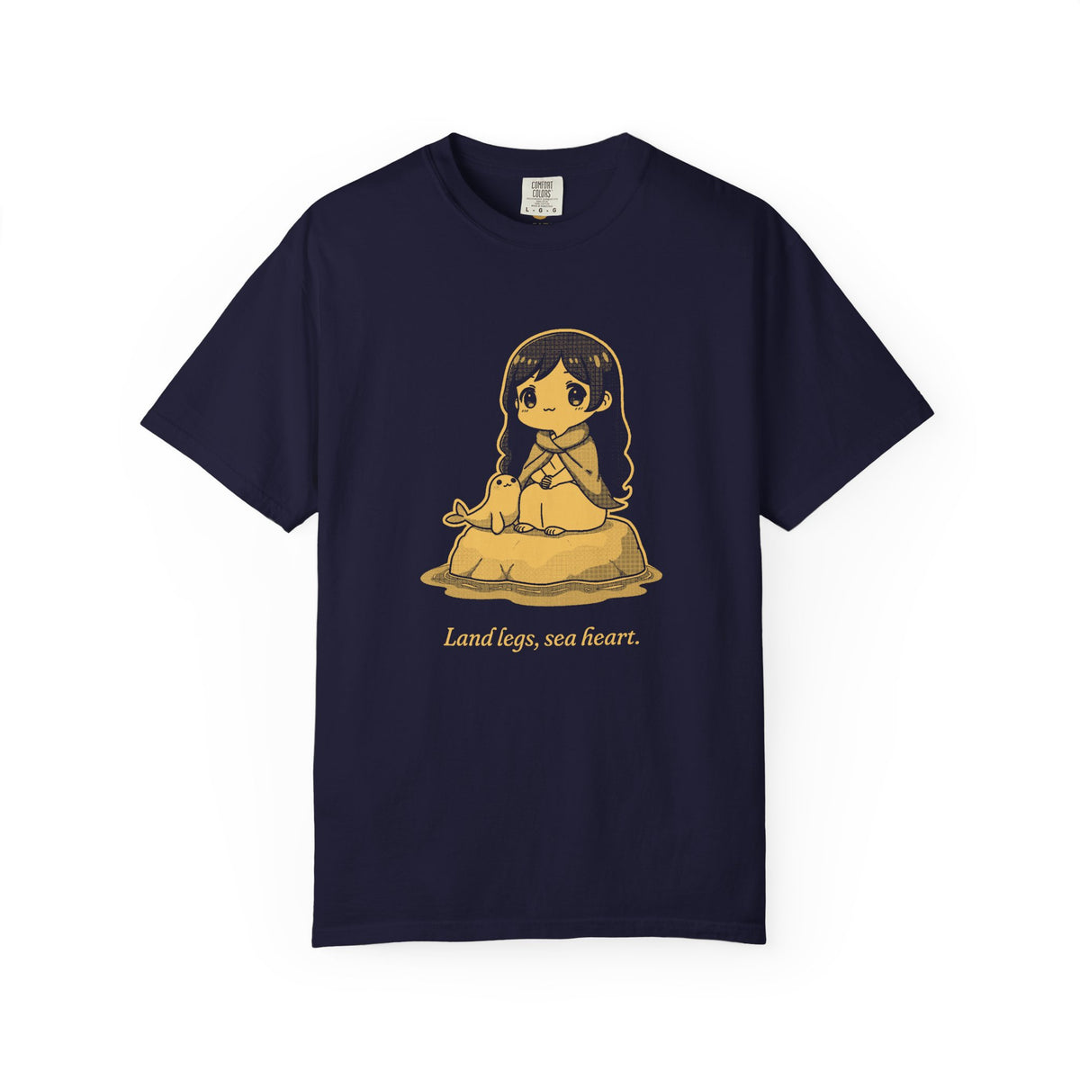 Selkie · “Land legs, sea heart.” — Garment-Dyed One-Ink Tee