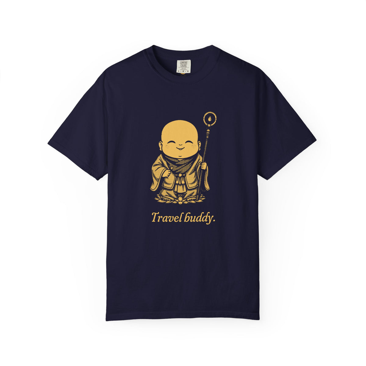 Jizō · “Travel buddy.” — Garment-Dyed One-Ink Tee