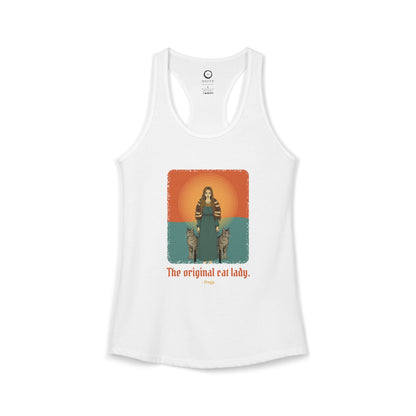 Freyja: Lender of the Falcon Cloak — Women's Racerback Tank