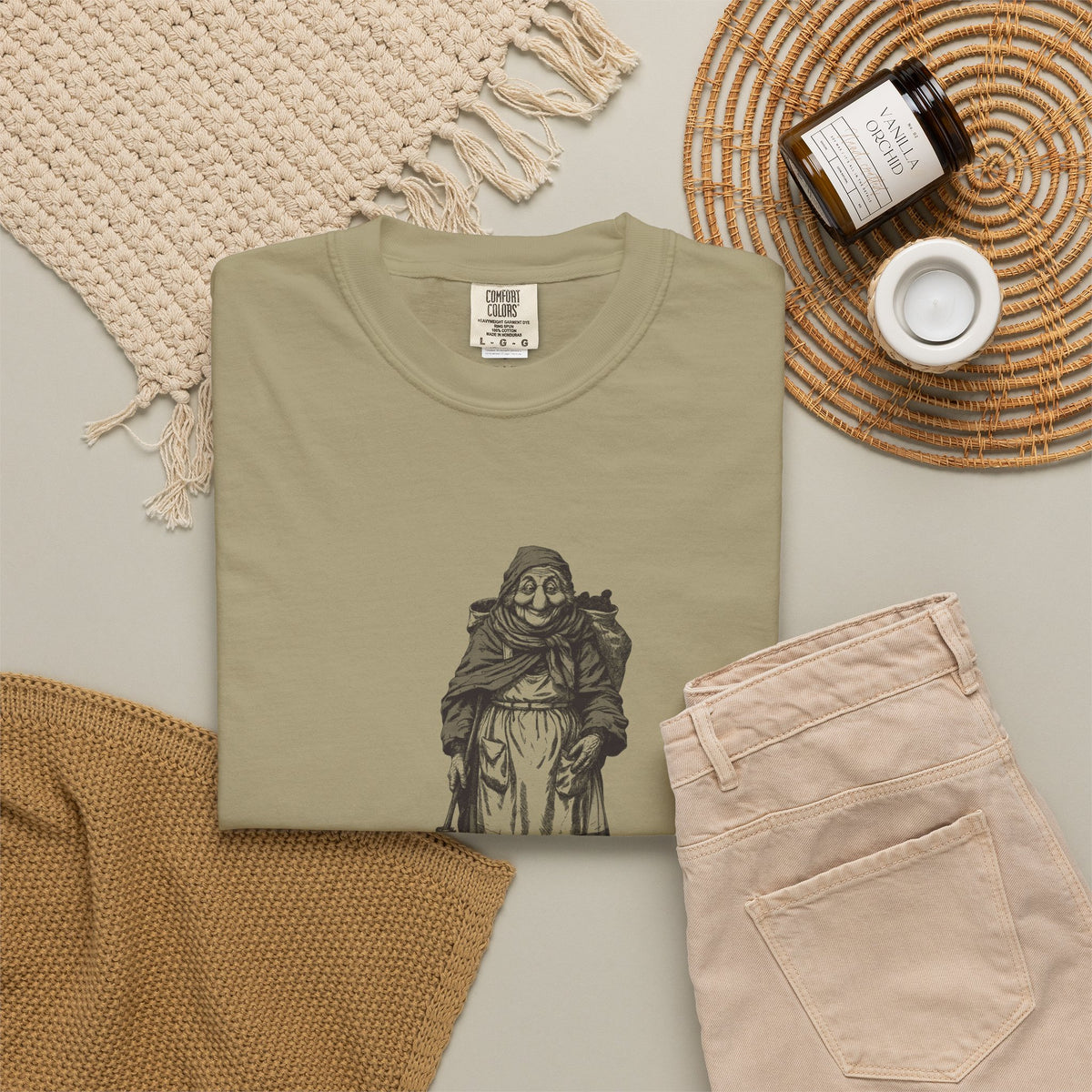 La Befana · “Sweep the old year out.” — Garment-Dyed One-Ink Tee
