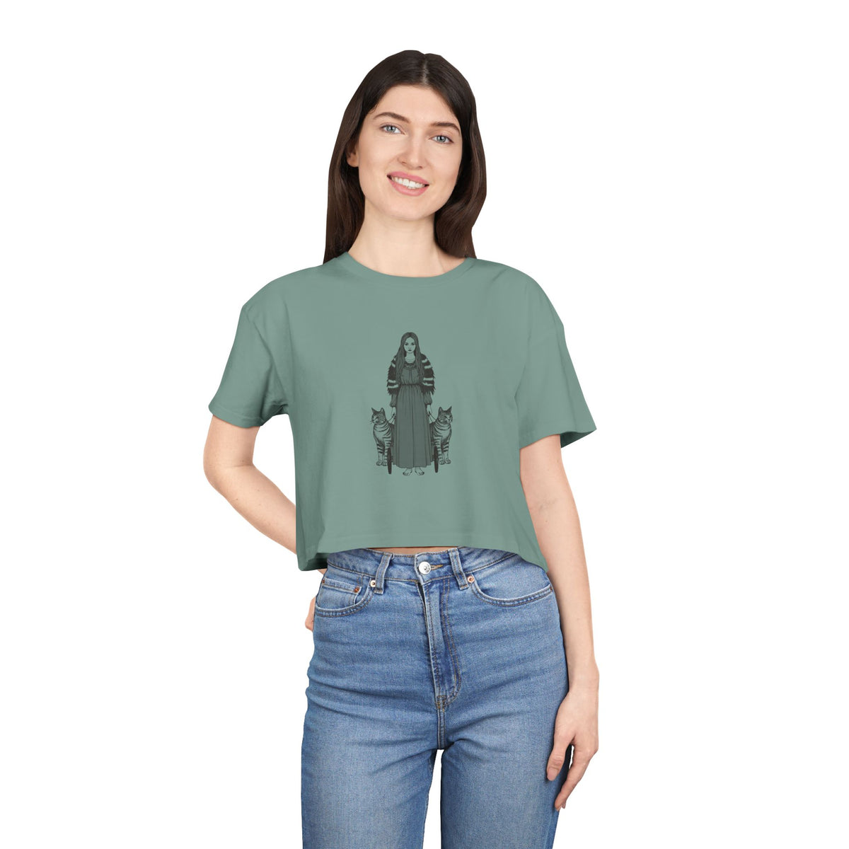 Freyja: Lender of the Falcon Cloak — Women's Crop Tee