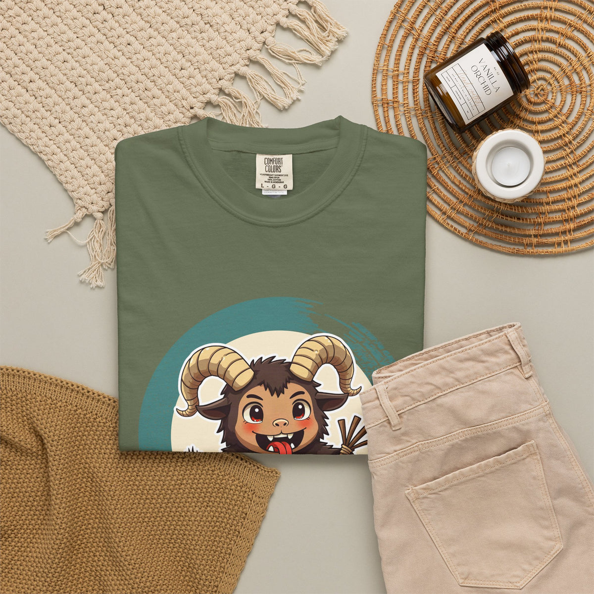 Krampus · “Mostly good this year.” — Garment-Dyed T-Shirt