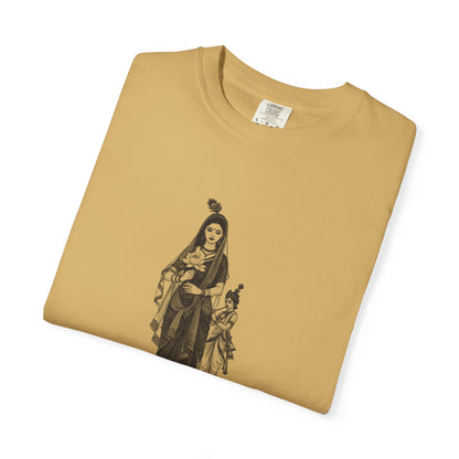 Radha · “Her name comes first.” — Garment-Dyed One-Ink Tee