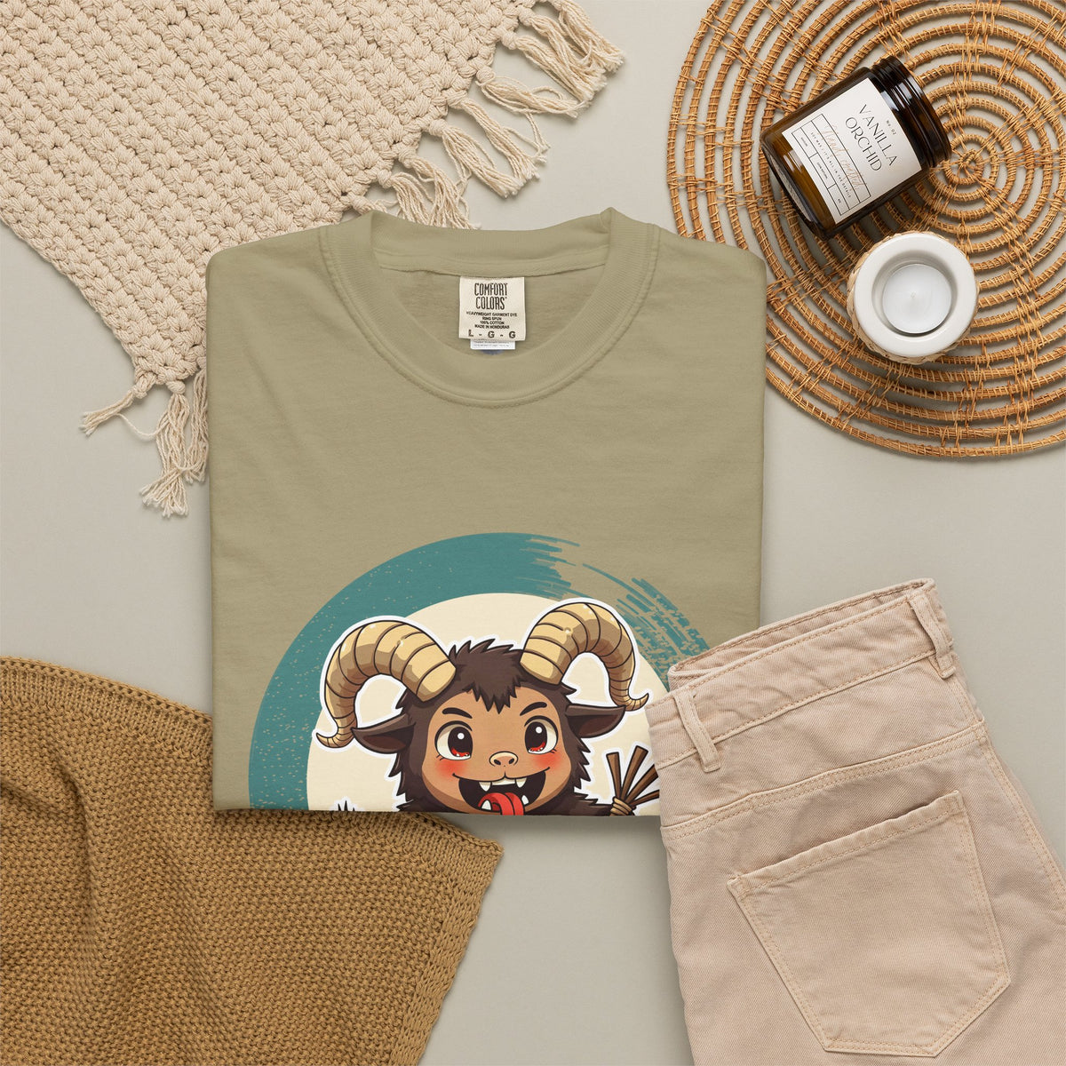 Krampus · “Mostly good this year.” — Garment-Dyed T-Shirt