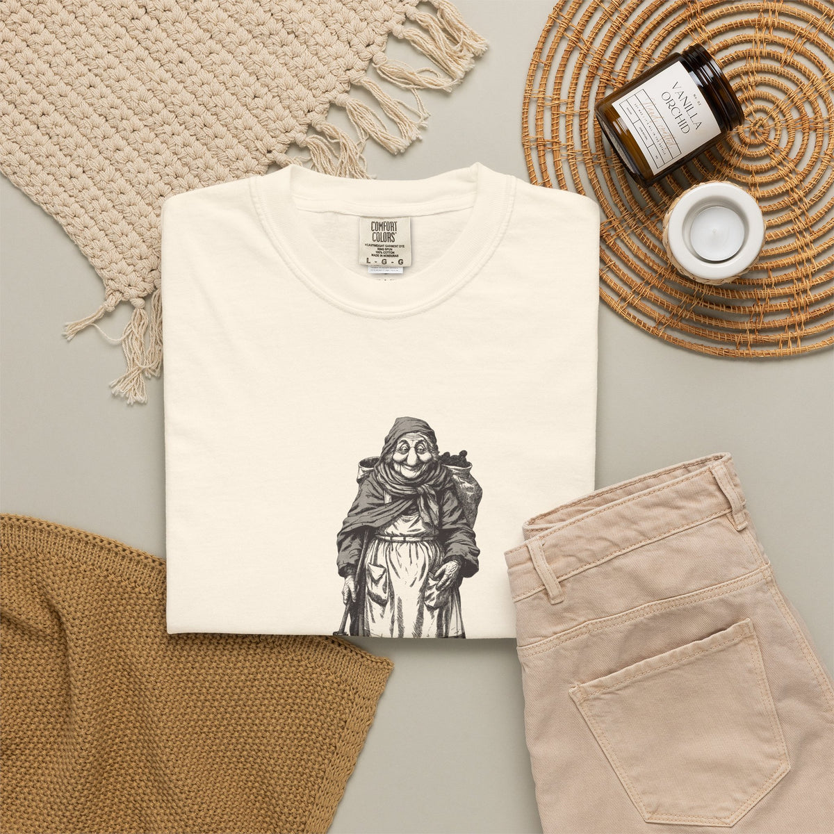 La Befana · “Sweep the old year out.” — Garment-Dyed One-Ink Tee