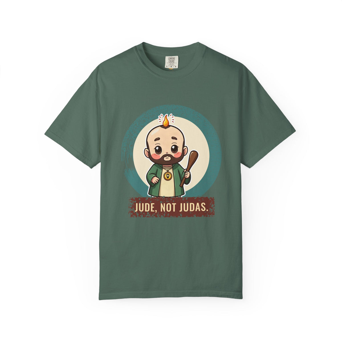 St Jude Thaddeus: Bearer of the Pentecost Flame — Garment-Dyed T-Shirt