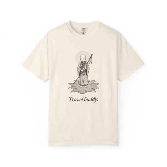 Jizō · “Travel buddy.” — Garment-Dyed One-Ink Tee