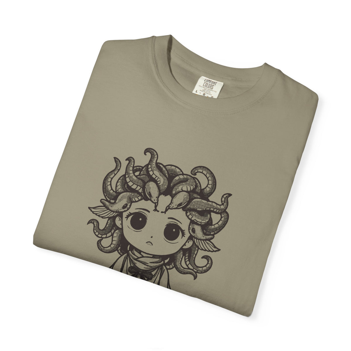 Medusa · “Look again.” — Garment-Dyed One-Ink Tee