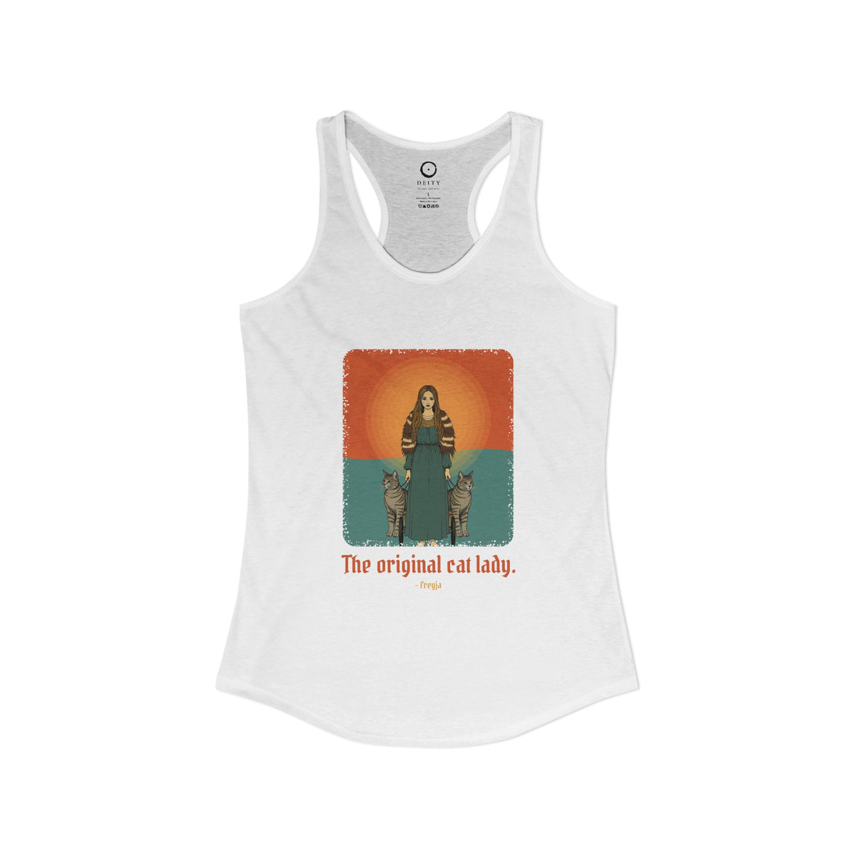 Freyja: Lender of the Falcon Cloak — Women's Racerback Tank