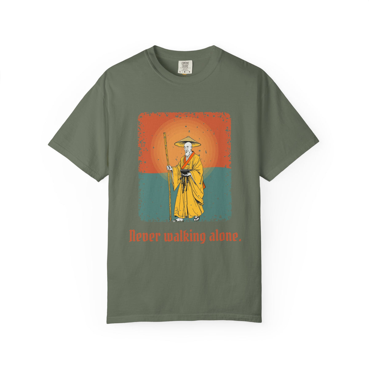 Kōbō Daishi · “Never walking alone.” — Garment-Dyed T-Shirt
