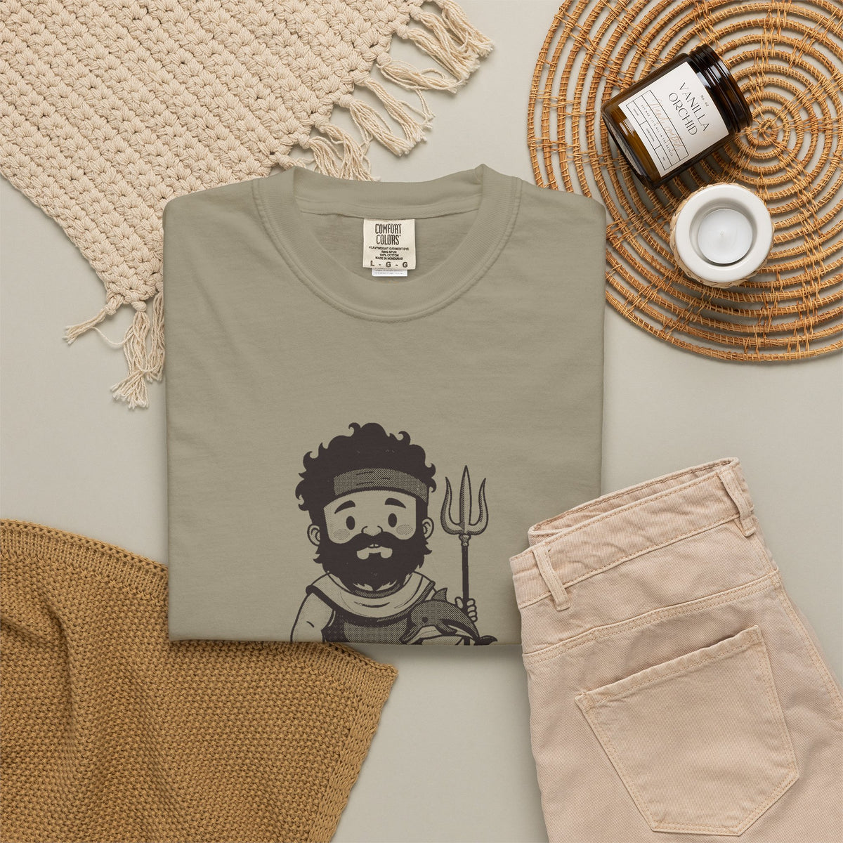 Poseidon · “He got the sea.” — Garment-Dyed One-Ink Tee