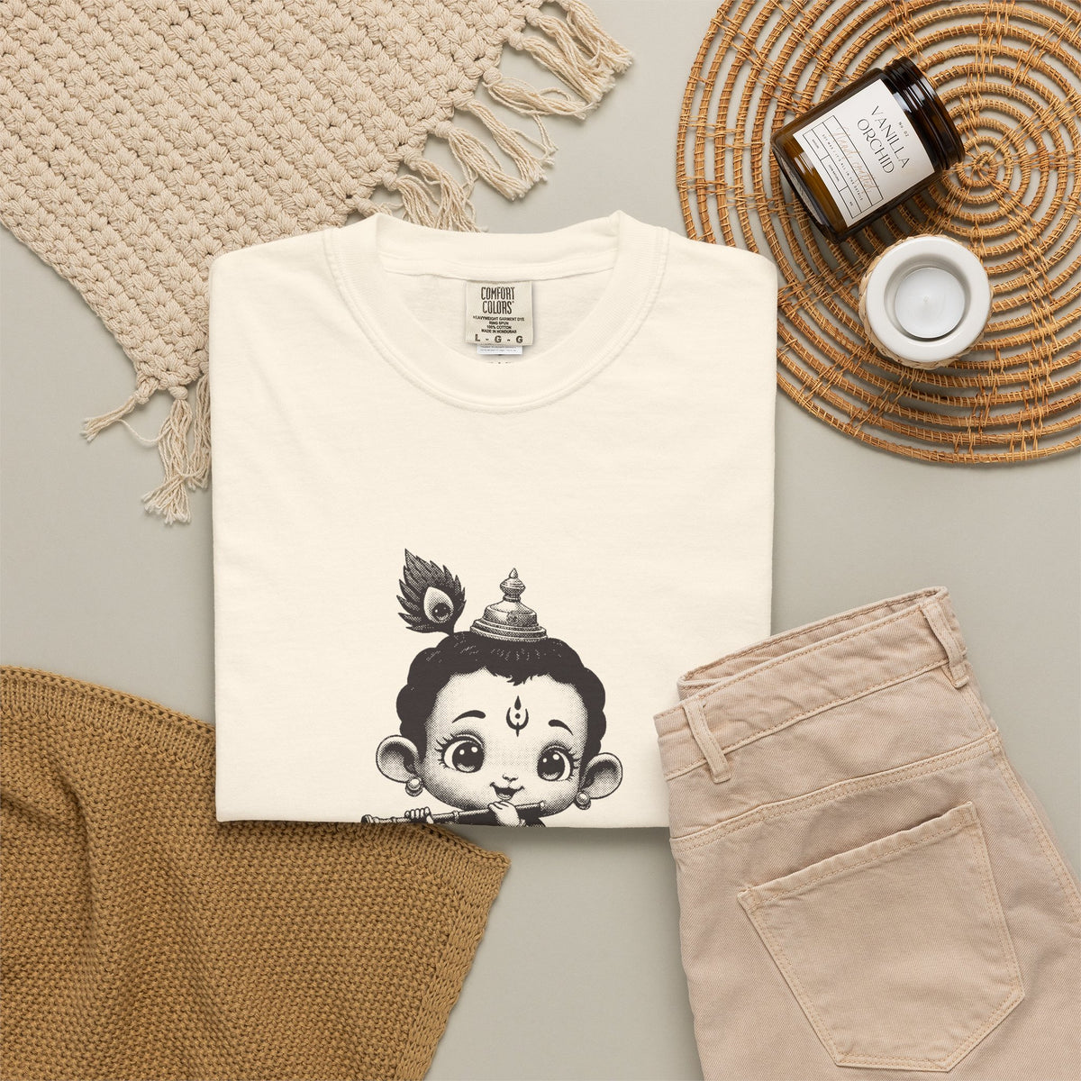 Krishna · “Butter thief. Heart thief.” — Garment-Dyed One-Ink Tee