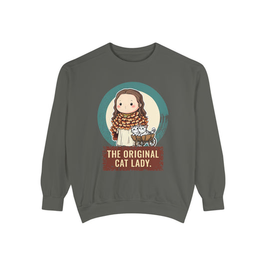 Freyja · “The original cat lady.” — Garment-Dyed Sweatshirt