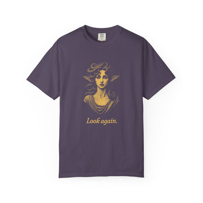 Medusa · “Look again.” — Garment-Dyed One-Ink Tee