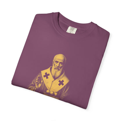 St Nicholas of Myra · “Give in secret.” — Garment-Dyed One-Ink Tee