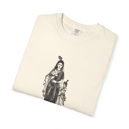 Radha · “Her name comes first.” — Garment-Dyed One-Ink Tee