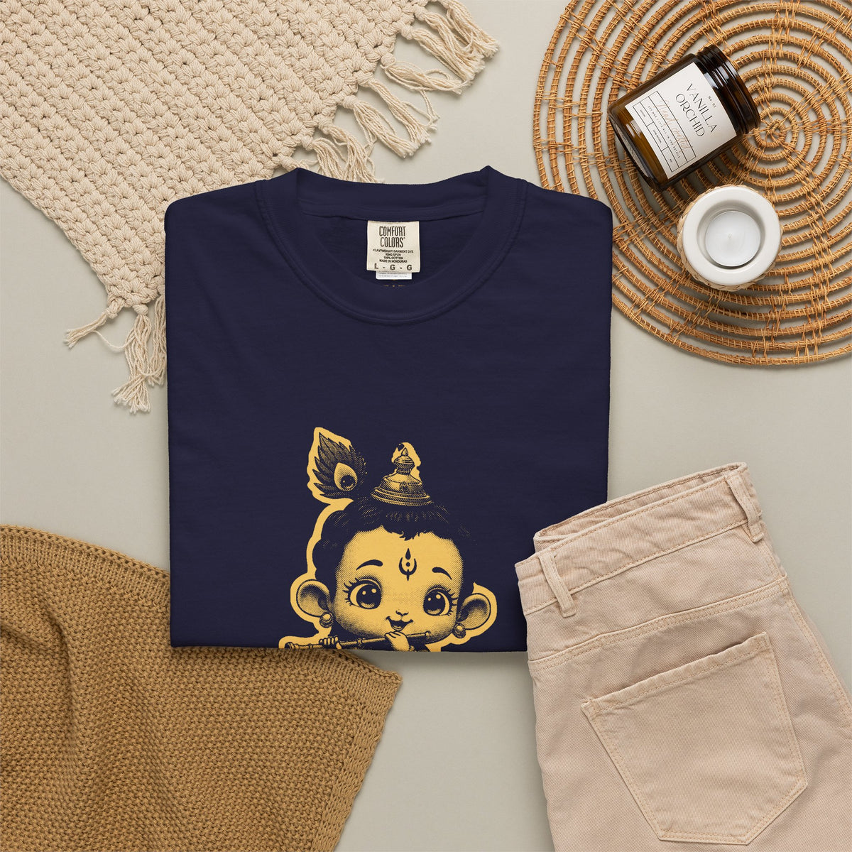 Krishna · “Butter thief. Heart thief.” — Garment-Dyed One-Ink Tee