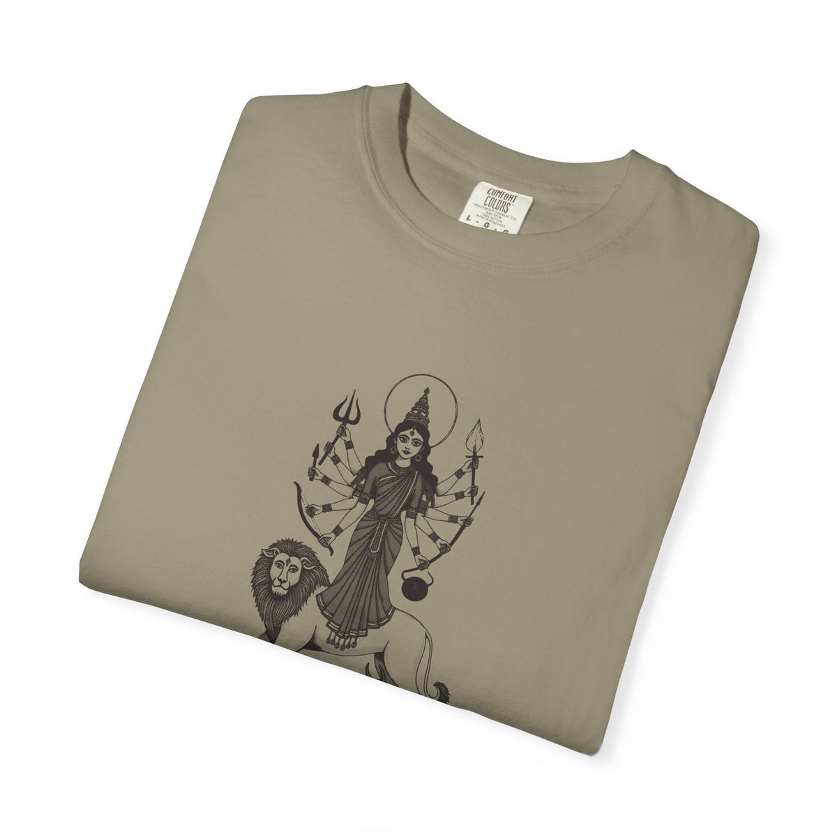 Durga · “Every god chipped in.” — Garment-Dyed One-Ink Tee