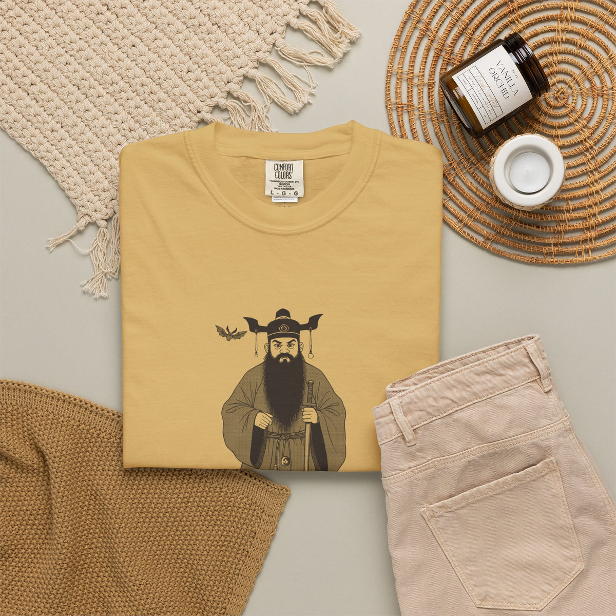 Zhong Kui: The Demon Queller — Garment-Dyed One-Ink Tee