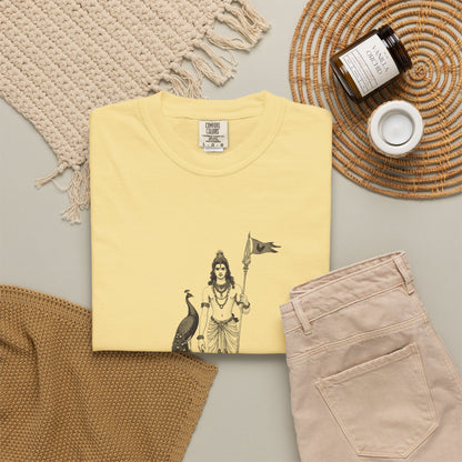 Murugan: Rider of the Peacock — Garment-Dyed One-Ink Tee