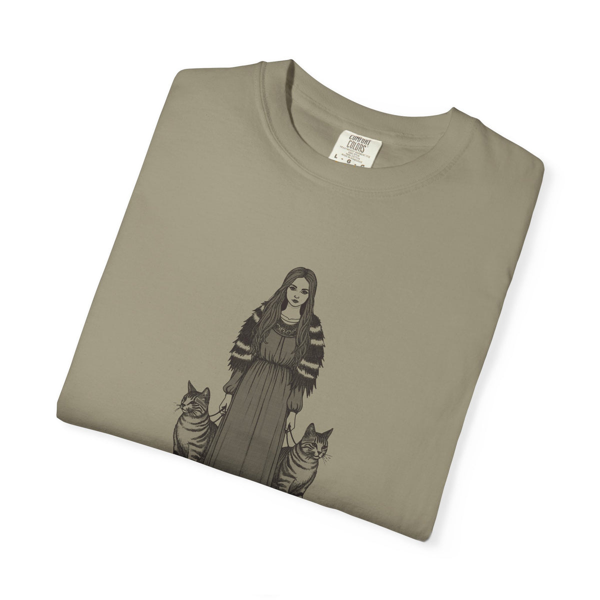 Freyja · “The original cat lady.” — Garment-Dyed One-Ink Tee