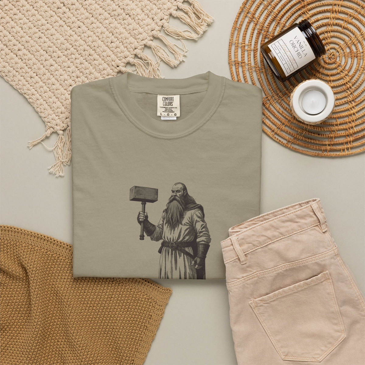 Thor · “Bring a raincoat.” — Garment-Dyed One-Ink Tee