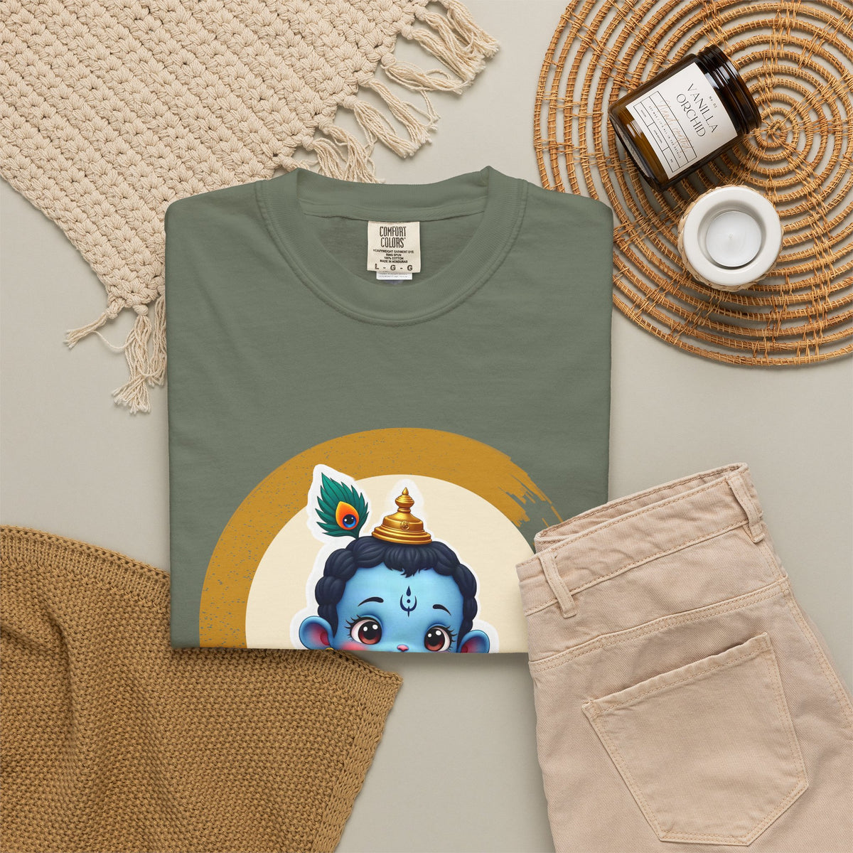 Krishna · “Butter thief. Heart thief.” — Garment-Dyed T-Shirt