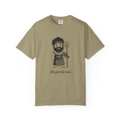 Poseidon · “He got the sea.” — Garment-Dyed One-Ink Tee