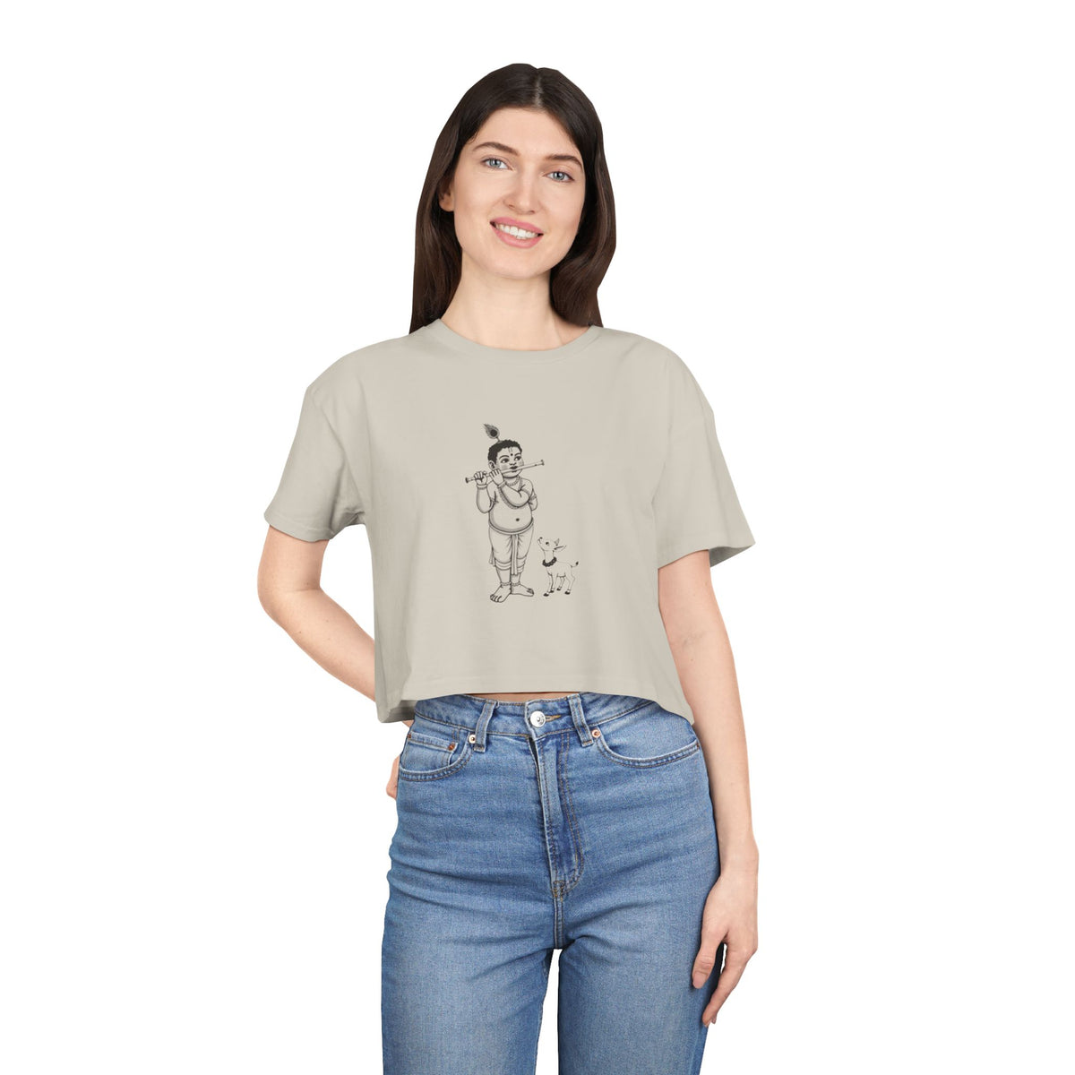 Krishna: Protector of Cows — Women's Crop Tee