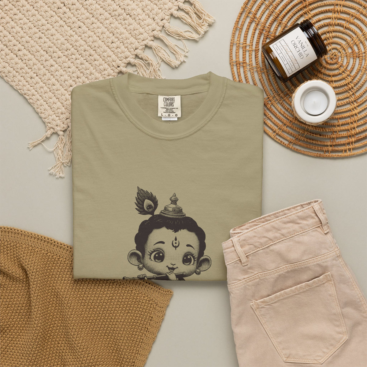 Krishna · “Butter thief. Heart thief.” — Garment-Dyed One-Ink Tee