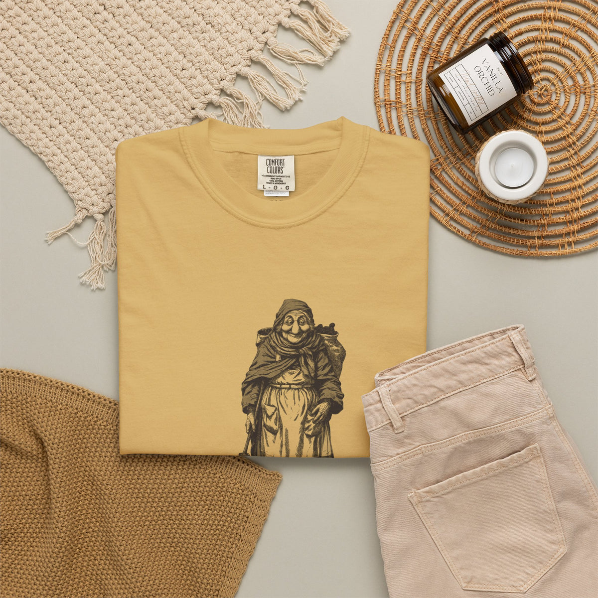 La Befana · “Sweep the old year out.” — Garment-Dyed One-Ink Tee
