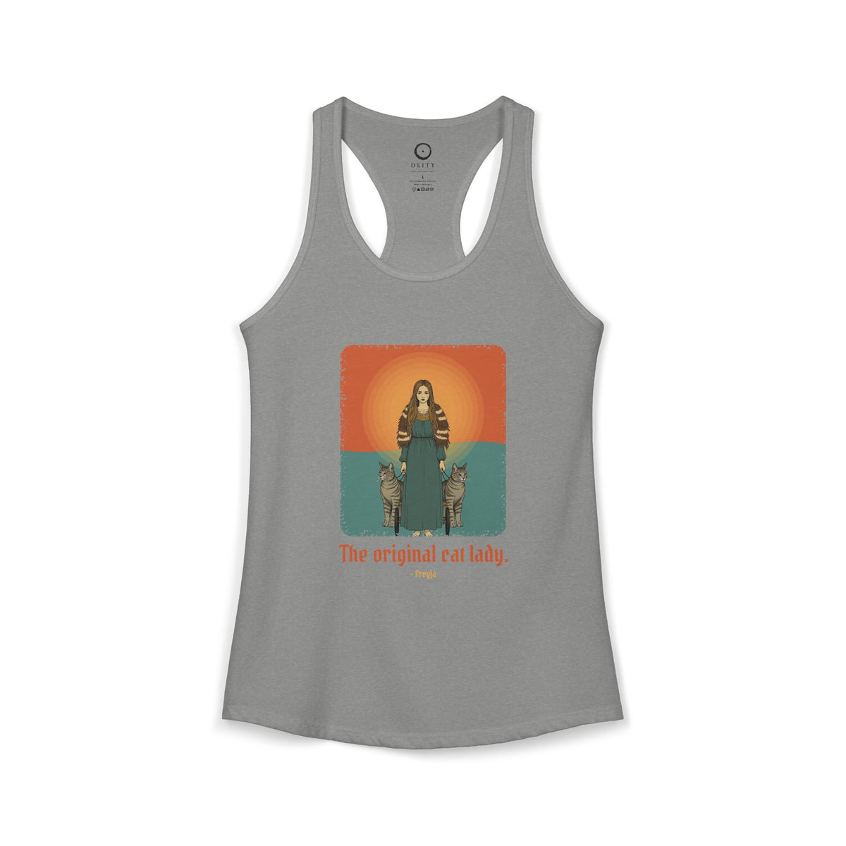 Freyja: Lender of the Falcon Cloak — Women's Racerback Tank