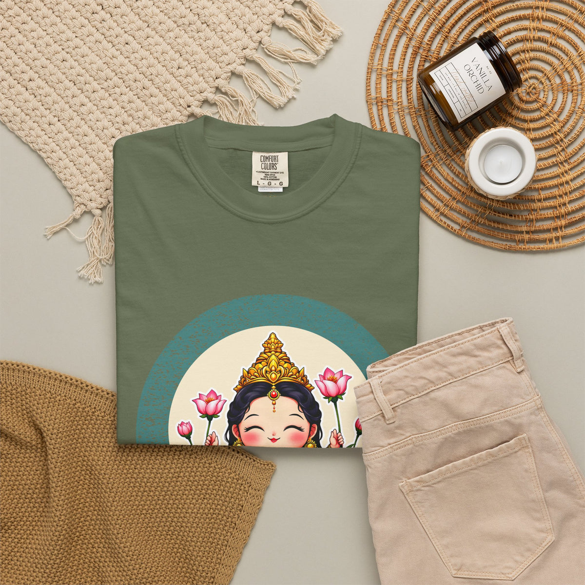 Lakshmi: She of the Lotus — Garment-Dyed T-Shirt