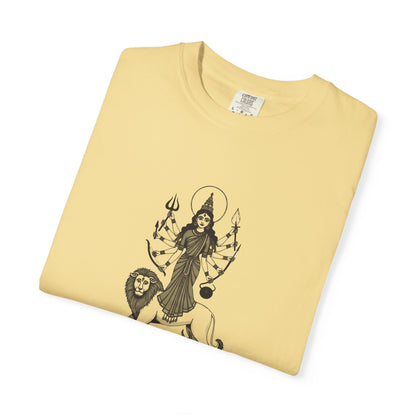 Durga · “Every god chipped in.” — Garment-Dyed One-Ink Tee
