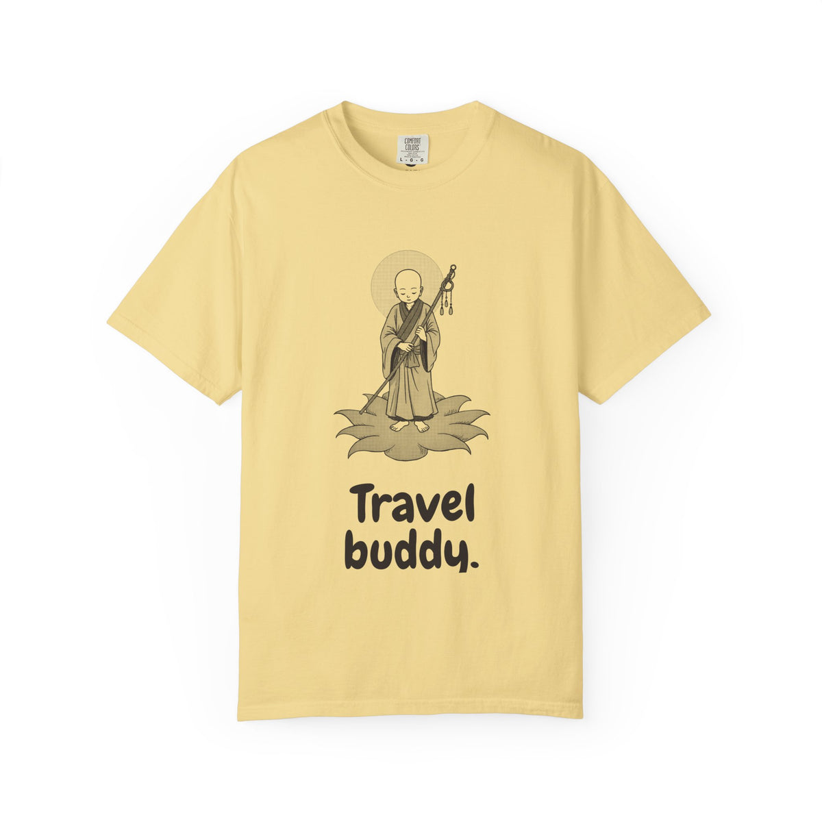 Jizō · “Travel buddy.” — Garment-Dyed One-Ink Tee