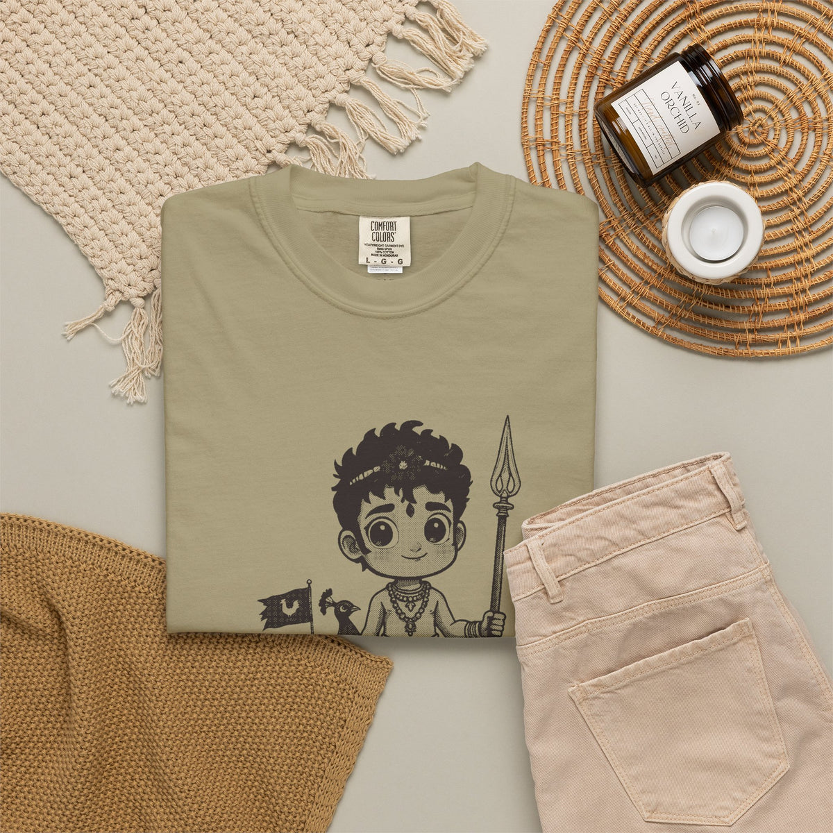 Murugan · “He taught his father.” — Garment-Dyed One-Ink Tee