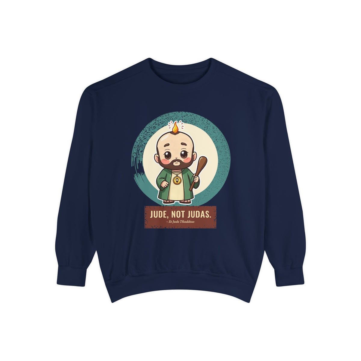 St Jude Thaddeus: Bearer of the Pentecost Flame — Garment-Dyed Sweatshirt