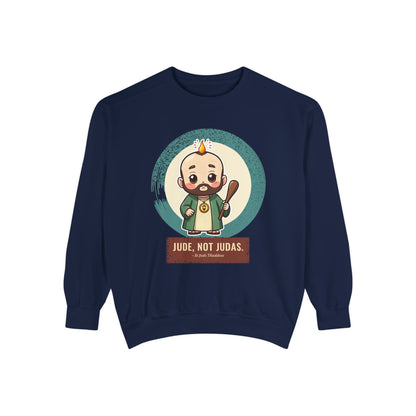 St Jude Thaddeus: Bearer of the Pentecost Flame — Garment-Dyed Sweatshirt