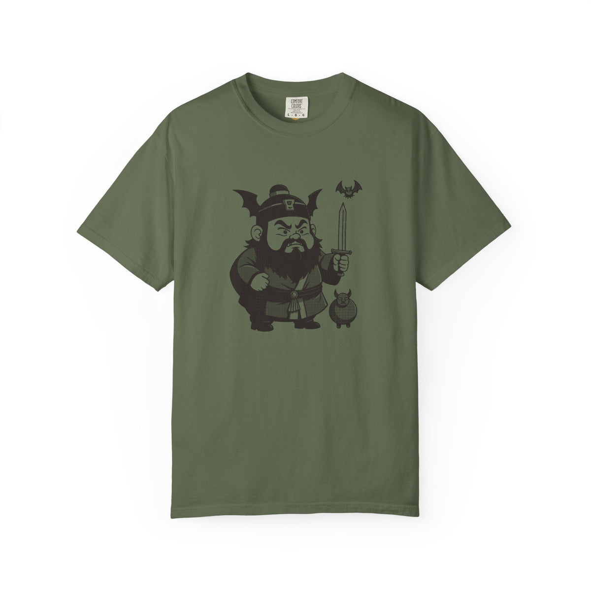 Zhong Kui: Bringer of the Five Blessings — Garment-Dyed One-Ink Tee