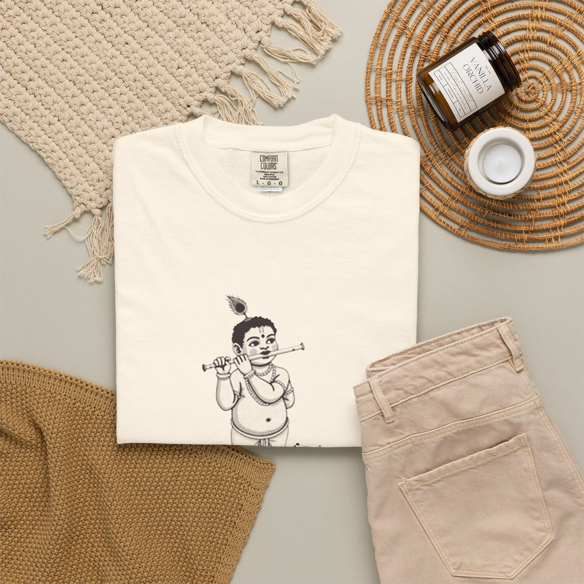 Krishna · “Butter thief. Heart thief.” — Garment-Dyed One-Ink Tee