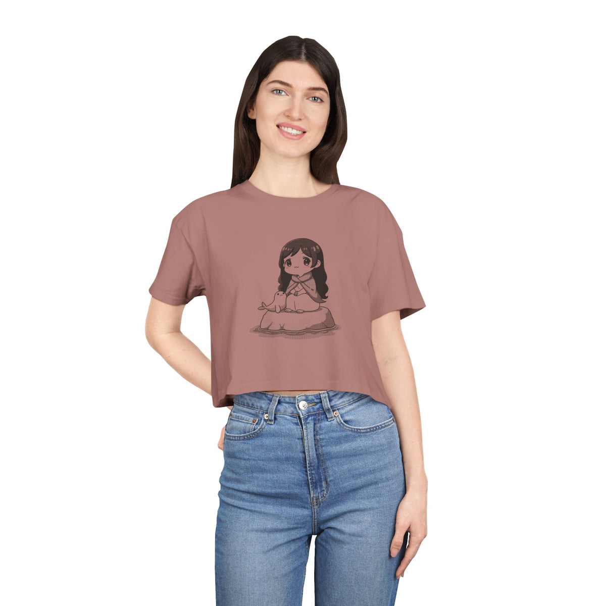 Selkie: Grey Selkie of Sule Skerry — Women's Crop Tee