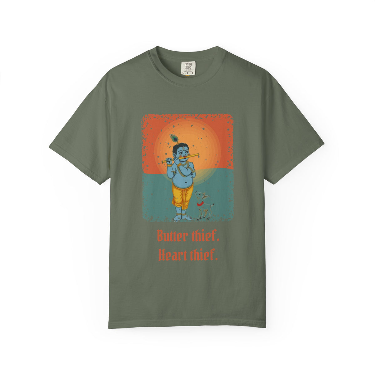 Krishna · “Butter thief. Heart thief.” — Garment-Dyed T-Shirt
